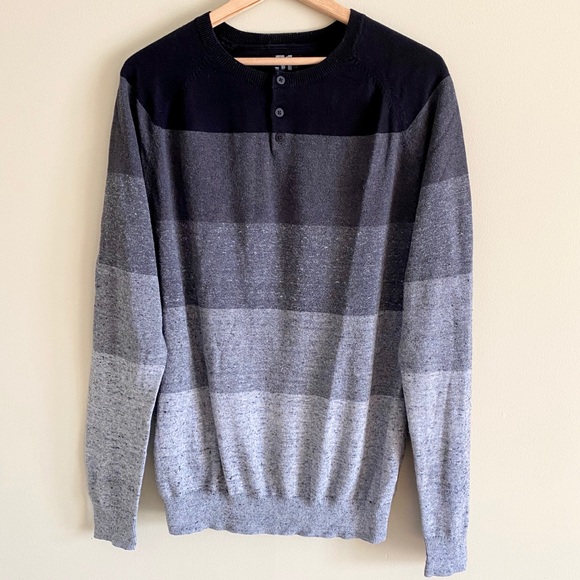 Simons Block Stripe Grey Sweater - Picture 2 of 3